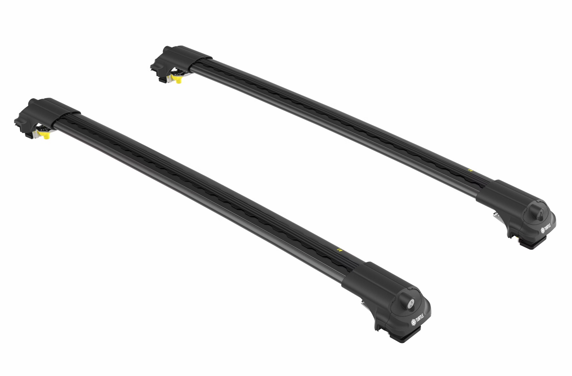 Turtle Air1 Black 2 Bar for Mercedes-Benz GLE Class W166 5dr SUV with Raised Roof Rail (2015 to 2019)