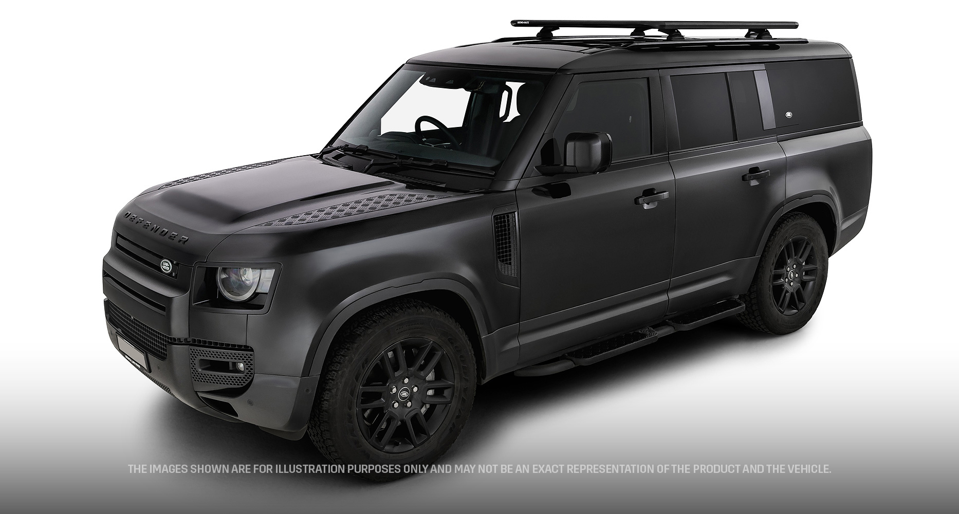 Rhino Rack JC-01928 Pioneer 6 Platform (1500mm x 1240mm) with RCL Legs for Land Rover Defender 90 Gen2 3dr SUV with Factory Fitted Track (2020 onwards) - Factory Point Mount