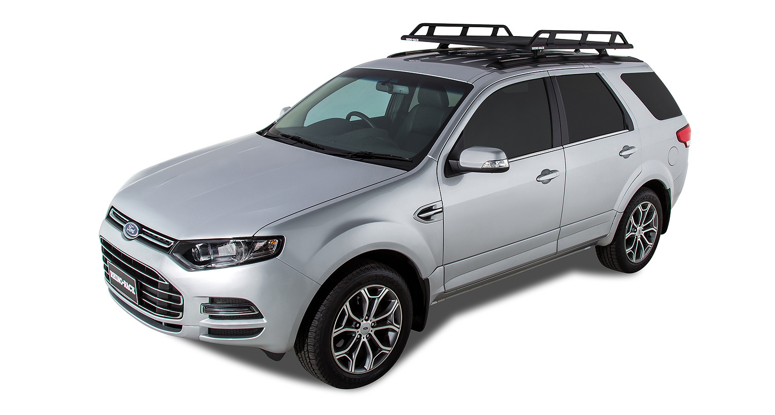 Rhino Rack JA9662 Pioneer Tradie (1528mm x 1236mm) for Ford Territory SX-SZ 5dr SUV with Flush Roof Rail (2004 to 2016) - Factory Point Mount