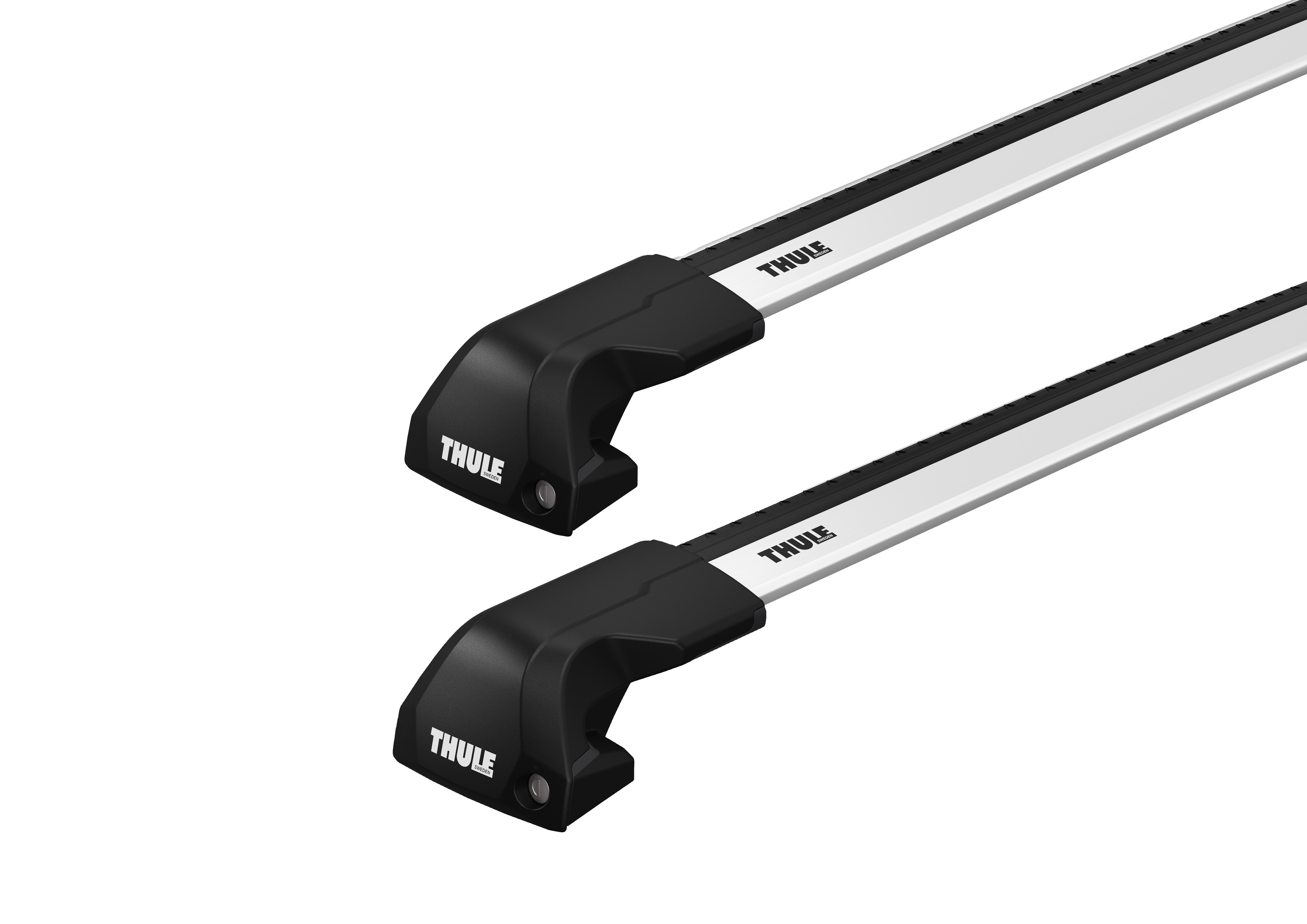 Thule WingBar Edge Silver 2 Bar Roof Rack for BMW 3 Series F31 5dr Wagon with Flush Roof Rail (2012 to 2019) - Flush Rail Mount