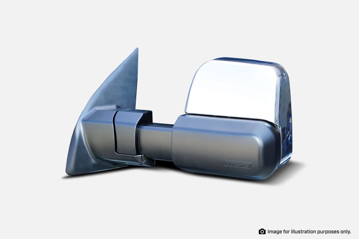 MSA Towing Mirrors Ford Everest-chrome. 2012-current. Chrome, Electric, No Indicators TM1801