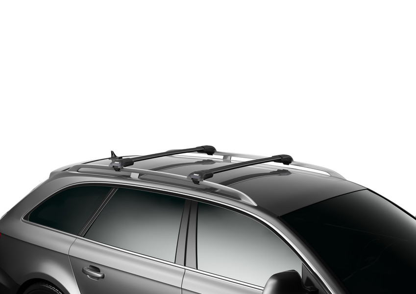 Thule WingBar Edge Rail Black Roof Racks for Hyundai Santa Fe CM 5dr SUV with Raised Roof Rail (2006 to 2012) - Raised Rail Mount