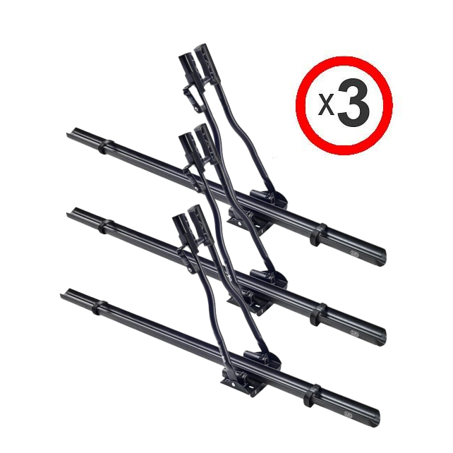Cruz Race black roof mounted bike carrier x 3 with matching locks (940-015)
