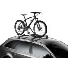 thule proride black bike carrier frame mounted roof racks galore roof mounted bike carrier