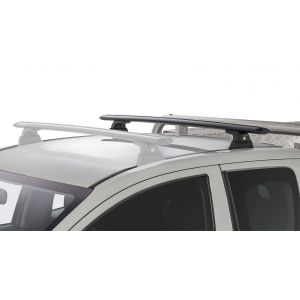 Rhino Rack JA8810 Vortex RLT600 Ditch Mount Black 1 Bar Roof Rack (Rear) for Mitsubishi Triton MQ-MR Extra Cab Ute with Bare Roof (2015 to 2024) - Factory Point Mount