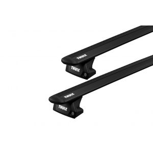 Thule 7106 WingBar Evo Black 2 Bar Roof Rack for Subaru Outback 5th Gen 5dr Wagon with Raised Roof Rail (2014 to 2020) - Flush Rail Mount