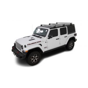 Rhino Rack JB0104 - Heavy Duty RL110 Silver 3 Bar Roof Rack for JEEP Wrangler 5dr SUV from 2019 - small image