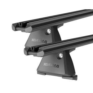 Yakima TrimHD BaseLine Black 2 Bar Roof Rack suits Toyota Corolla ZZE Series 5dr Hatch with Bare Roof (2001 to 2006) - Clamp Mount