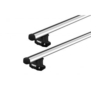Thule 7107 ProBar Evo Silver 2 Bar Roof Rack for Volkswagen Crafter MK I 5dr SWB Low Roof with Factory Mounting Point (2006 to 2017) - Factory Point Mount