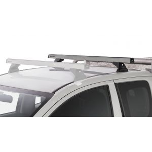 Rhino Rack JA8811 Heavy Duty RLT600 Ditch Mount Silver 1 Bar Roof Rack (Rear) for Mitsubishi Triton MQ-MR Extra Cab Ute with Bare Roof (2015 to 2024) - Factory Point Mount