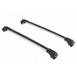 Turtle Air1 Silver 2 Bar for Volkswagen Golf Mk7 5dr Wagon with Raised Roof Rail (2012 to 2018)