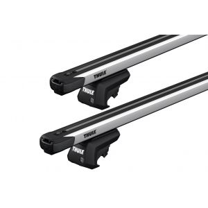 Thule 7104 SlideBar Evo Silver 2 Bar Roof Rack for Ford Tourneo Courier 5dr Courier with Raised Roof Rail (2024 onwards) - Raised Rail Mount