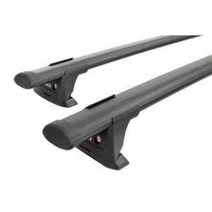 Prorack Aero Through Black 2 Bar Roof Rack suits Toyota Land Cruiser Prado 120 Series 5dr 120 Series with Bare Roof (2002 to 2009) - Factory Point Mount
