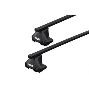 Thule SquareBar Evo Black 2 Bar Roof Rack for Nissan Navara D40 (ST/ST-X) 4dr Ute D40 with Bare Roof (2005 to 2015) - Clamp Mount