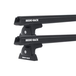 Rhino Rack JA8795 Heavy Duty RLT600 Ditch Mount Black 2 Bar Roof Rack for IVECO Daily 4dr Ute with Bare Roof (2016 onwards)