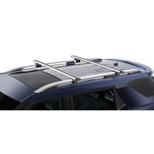 CRUZ Airo R Silver 2 Bar Roof Rack for Chevrolet Matiz M200 5dr Hatch with Raised Roof Rail (2005 to 2009) - Raised Rail Mount