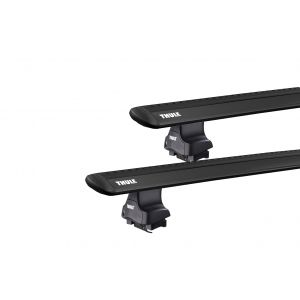 Thule 754 WingBar Evo Black 2 Bar Roof Rack for Volkswagen Transporter T4 4dr T4 LWB Low Roof with Bare Roof (1991 to 2003) - Clamp Mount