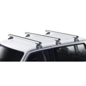 CRUZ Alu Cargo AF Silver 2 Bar Roof Rack for Land Rover Defender 110 5dr SUV with Rain Gutter (1990 to 2020) - Gutter Mount