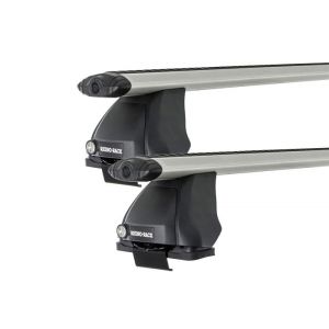 Rhino Rack JA1831 Vortex 2500 Silver 2 Bar Roof Rack for Ford Fiesta WP-WQ 5dr Hatch with Bare Roof (2002 to 2008) - Clamp Mount