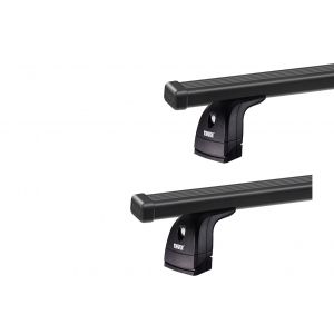 Thule 751 SquareBar Evo Black 2 Bar Roof Rack for Volkswagen Transporter T5 4dr T5 SWB Low Roof with Bare Roof (2003 to 2015) - Factory Point Mount