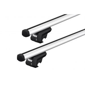 Thule ProBar Evo Silver 2 Bar Roof Rack for Toyota Corolla AE112 5dr Wagon with Raised Roof Rail (1998 to 2001) - Raised Rail Mount