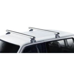 CRUZ Alu Cargo AF Silver 2 Bar Roof Rack for Land Rover Defender 90 3dr SUV with Rain Gutter (1990 to 2020) - Gutter Mount