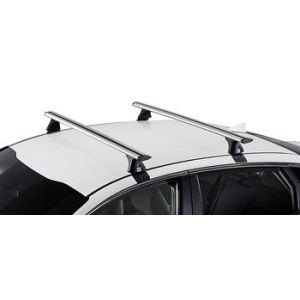 CRUZ Airo T Silver 2 Bar Roof Rack for BMW 5 Series E60 4dr Sedan with Bare Roof (2004 to 2010) - Clamp Mount