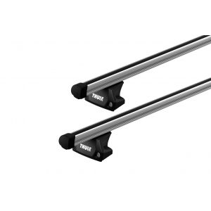Thule 7106 ProBar Evo Silver 2 Bar Roof Rack for Subaru Outback 5th Gen 5dr Wagon with Raised Roof Rail (2014 to 2020) - Flush Rail Mount