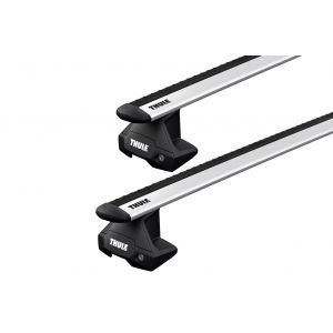 Thule WingBar Evo Silver 2 Bar Roof Rack for Porsche Cayenne Mk3 5dr SUV with Bare Roof (2018 onwards) - Clamp Mount