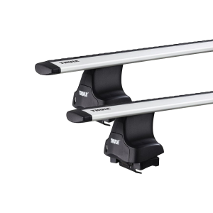 Thule 754 WingBar Evo Silver 2 Bar Roof Rack for Volvo V70 5dr Wagon with Bare Roof (2000 to 2007) - Clamp Mount