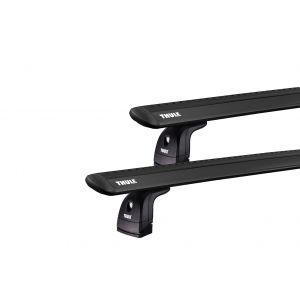 Thule 751 WingBar Evo Black 2 Bar Roof Rack for Volkswagen Transporter T5 4dr T5 SWB Low Roof with Bare Roof (2003 to 2015) - Factory Point Mount