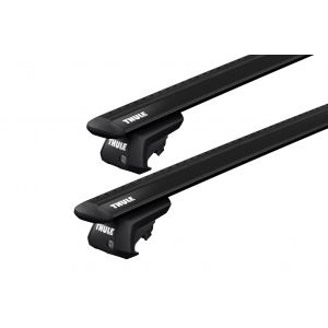 Thule WingBar Evo Black 2 Bar Roof Rack for Mercedes Benz E Class S211 5dr Wagon with Raised Roof Rail (2002 to 2008) - Raised Rail Mount