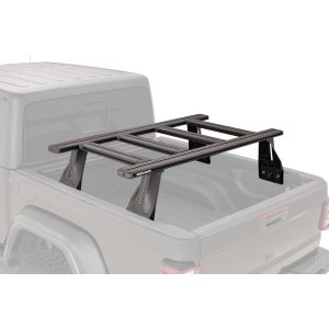 Rhino Rack Reconn-Deck 2 Bar Ute Tub System with 4 NS Bars for Jeep Gladiator JT with Trail Rails installed 4dr Ute 2020 On