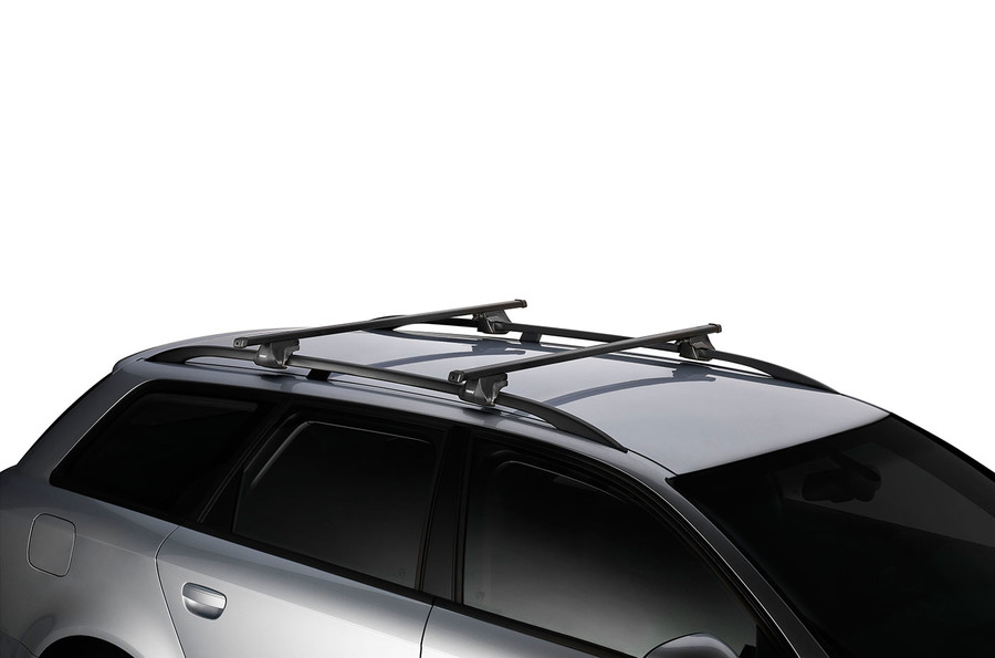 Thule SmartRack Square Black Roof Racks for Hyundai Terracan HP 5dr SUV with Raised Roof Rail (2001 to 2008) - Raised Rail Mount