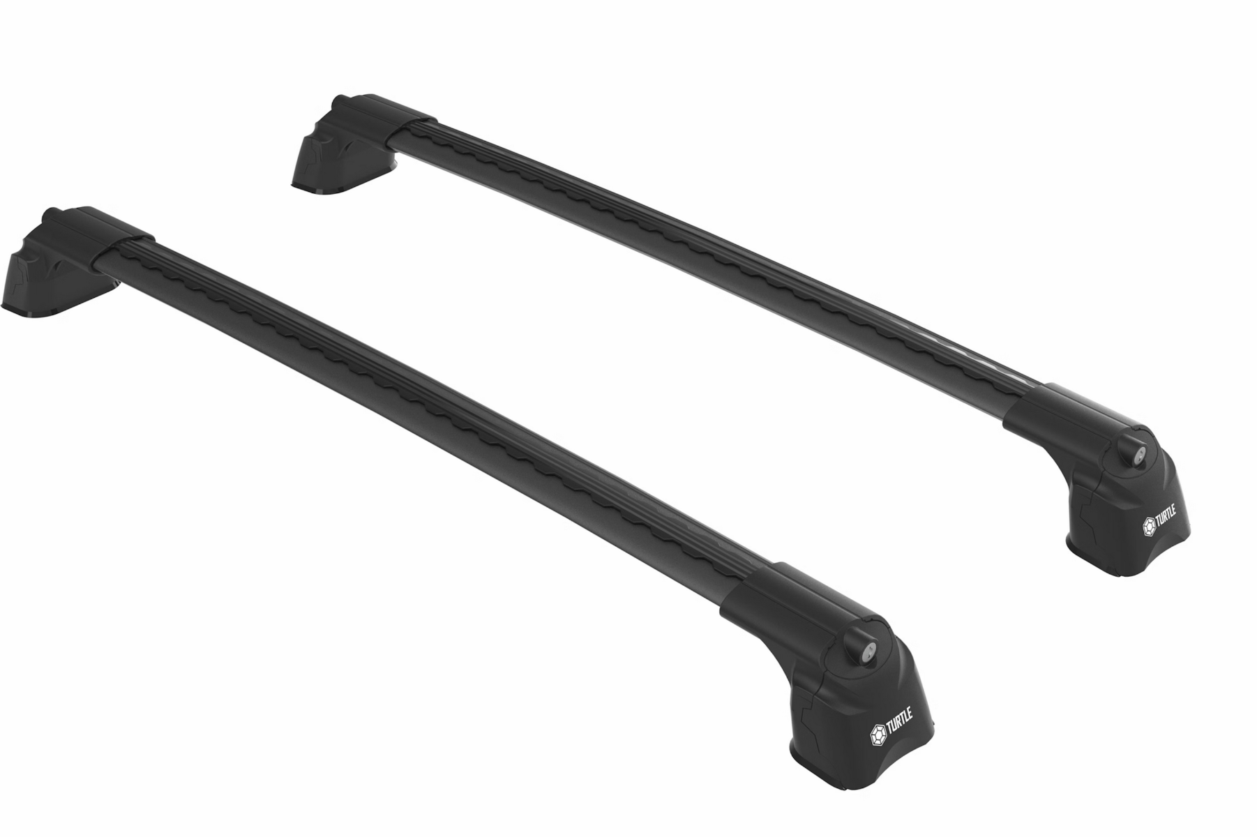 Turtle AIR3 Black 2 Bar for Mitsubishi Triton MQ-MR 4dr Ute with Bare Roof (2015 onwards)