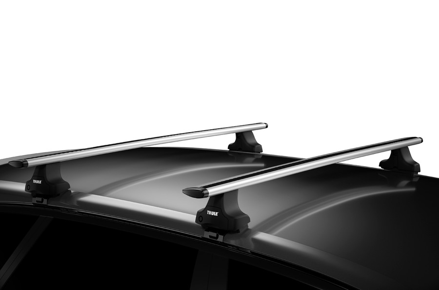 Thule 754 Wingbar Evo Silver Roof Racks for Jeep Renegade BU 5dr SUV with Bare Roof (2015 onwards) - Clamp Mount