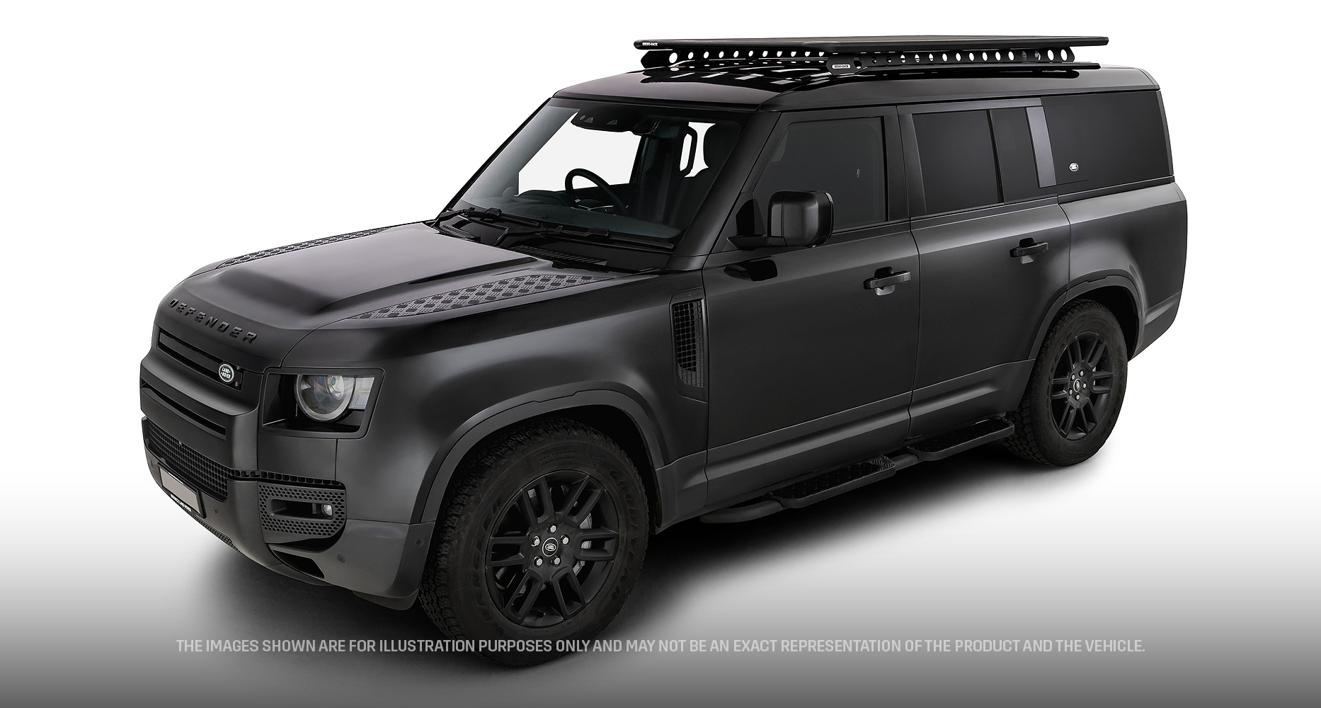 Rhino Rack JC-01934 Pioneer 6 Platform (2100mm x 1240mm) with Backbone for Land Rover Defender 90 Gen2 3dr SUV with Factory Fitted Track (2020 onwards) - Factory Point Mount