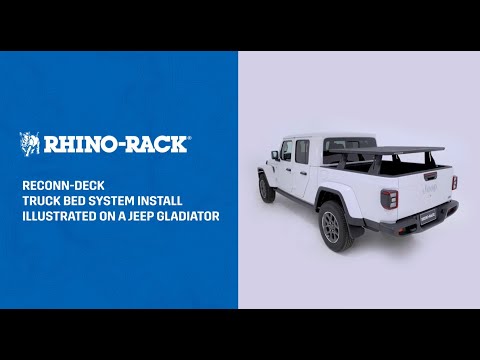 Rhino Rack JC-01474 Reconn-Deck 2 Bar Ute Tub System with 6 NS Bars for Jeep Gladiator JT 4dr Ute with Tub Rack (2020 onwards) - Track Mount